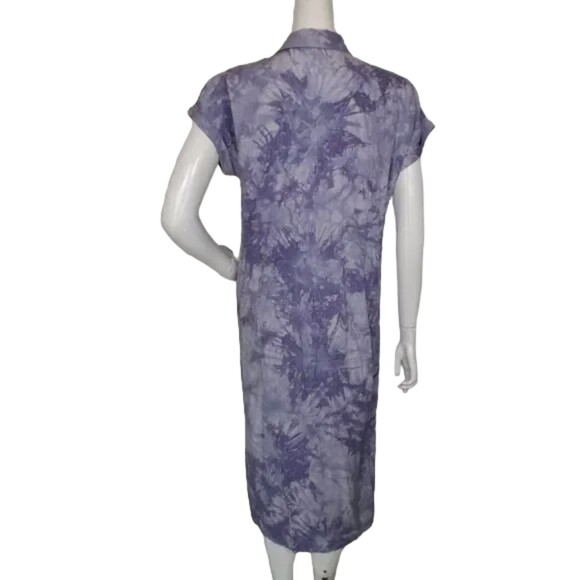LULUS Shirt Dress, XS, Purple Tie-dye, Short sleeve, button front, Rayon - Picture 8 of 13